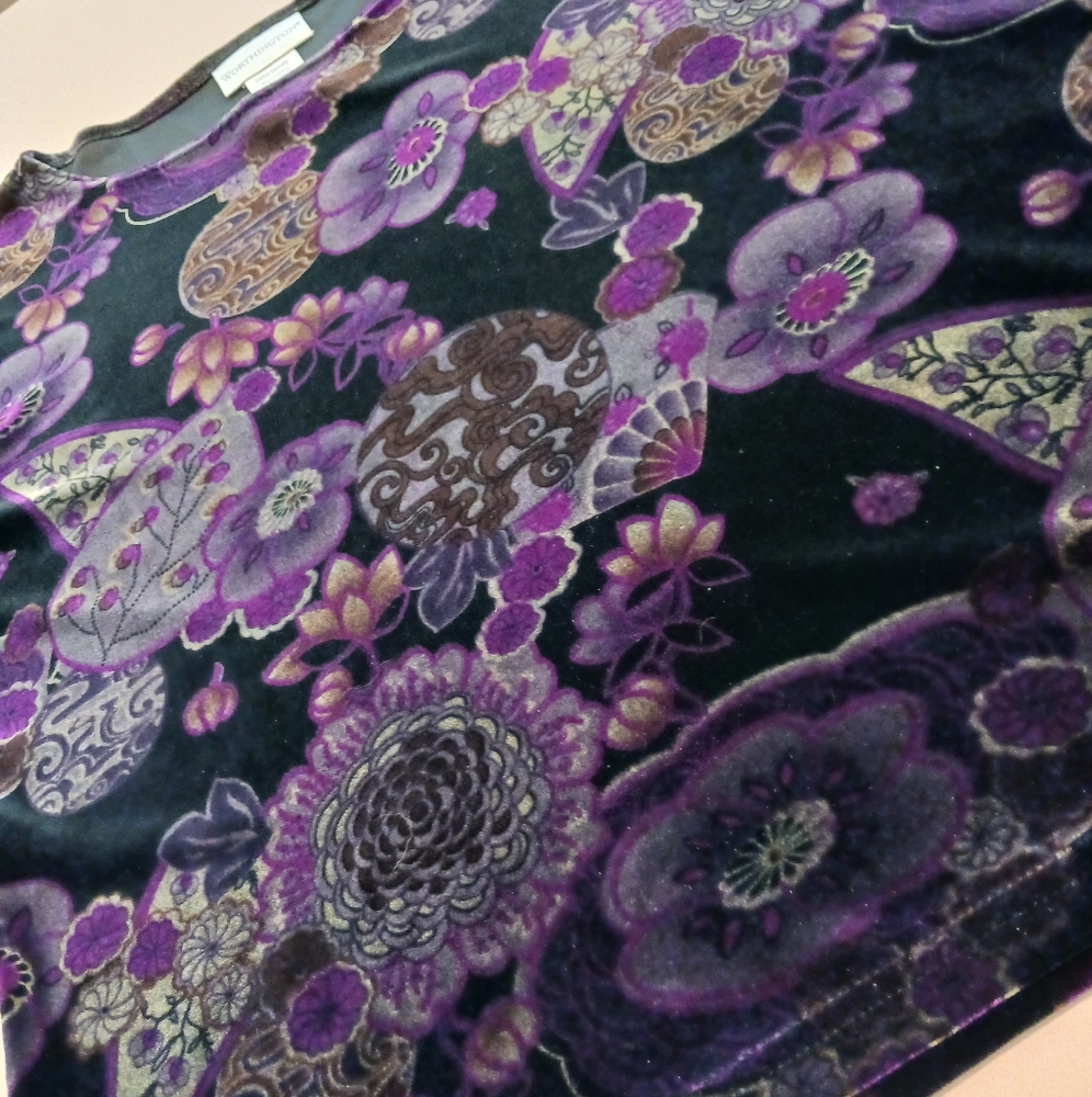 Worthington Top Women's Blouse Purple Black Large